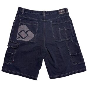 Vintage OTB Denim Jean Shorts Mens 36 Baggy Fit Jorts Black Skate Y2K 90s